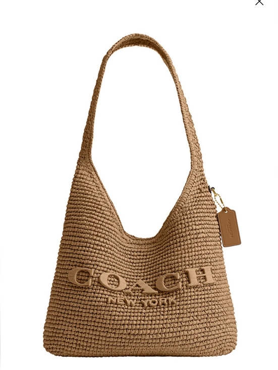 Coach Handbags - Coach Newest Purse Woven Tan Logo Hobo Bag